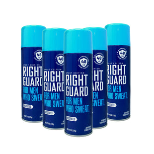 Right Guard Sport Antiperspirant Deodorant, 3D Odor Defense, Aerosol Spray, Unscented 6 Ounce (Pack Of 5)