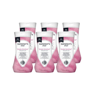 Summer's Eve Simply Sensitive, Daily Feminine Wash Removes, Cleansing Wash for Sensitive Skin, 9 Ounce (Pack Of 6)