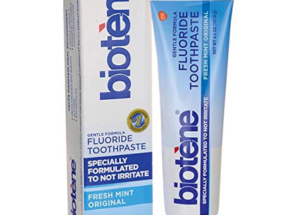 Biotene Original Sugar Free Fluoride Toothpaste for Dry Mouth, Fresh Mint, 4.3 oz (Pack Of 2)