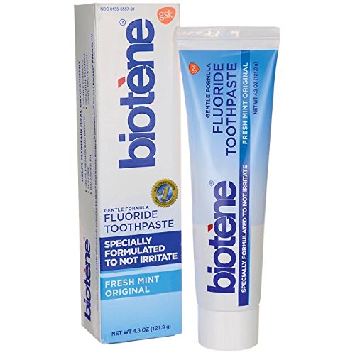 Biotene Original Sugar Free Fluoride Toothpaste for Dry Mouth, Fresh Mint, 4.3 oz (Pack Of 2)