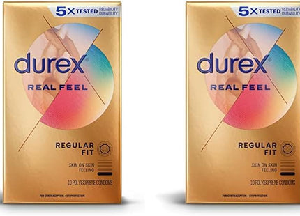 Durex Avanti Bare Real feel Non-Latex, Ultra Thin, Lubricated, Condom, 10 Count (Pack Of 3)