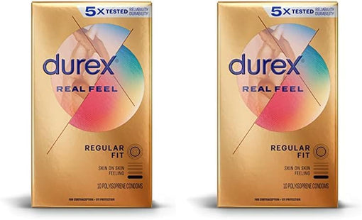 Durex Avanti Bare Real feel Non-Latex, Ultra Thin, Lubricated, Condom, 10 Count (Pack Of 2)