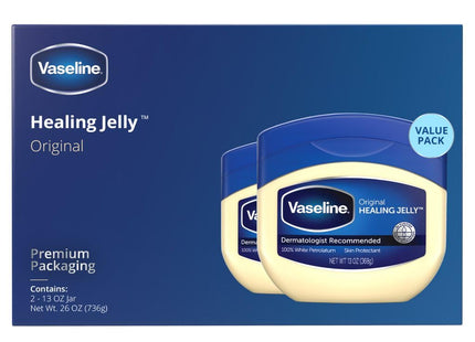 Vaseline Original Skin Protectant Healing, Petroleum Lubricating Jelly, Unisex, 13 Ounce (Pack Of 8)