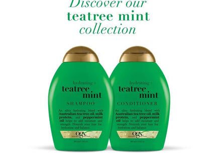 OGX Hydrating Tea Tree Mint Nourishing & Invigorating Daily Shampoo, with Peppermint Oil & Milk Proteins, 13 Fl Oz (Pack Of 1)