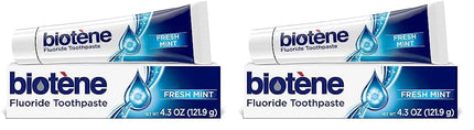 Biotene Original Sugar Free Fluoride Toothpaste for Dry Mouth, Fresh Mint, 4.3 oz (Pack Of 2)