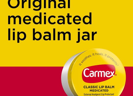 Carmex Original Lip Balm, for-Cold-Sores, Regular Jar, .25 Oz (Pack Of 6)