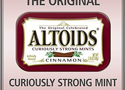 Altoids Curiously Strong Mints, Cinnamon Breath Mints Strong, Tins Pack, 1.76 ounce (Pack Of 12)