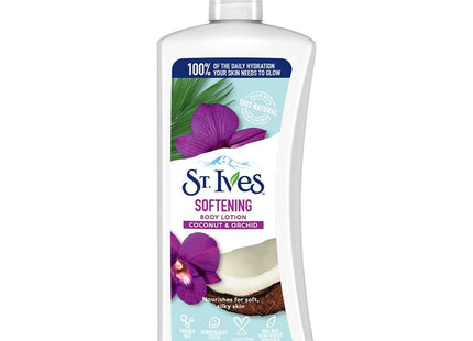 St. Ives Naturally Indulgent Body Lotion, Soft And Silky, Coconut Milk and Orchid Extract, 21 Ounce (Pack Of 24)