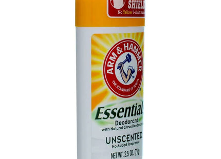 Arm & Hammer Essentials, Natural, Solid, Antiperspirant Deodorant, Unscented 2.5 Ounce (Pack Of 2)