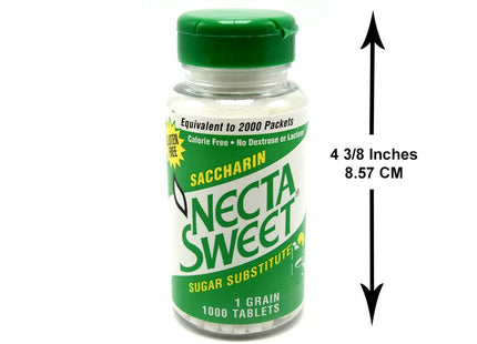 Necta Sweet 1-Grain Saccharin Tablets, Zero-Calorie Sugar Substitutes Tablet, 1000 Count Bottle (Pack Of 24)