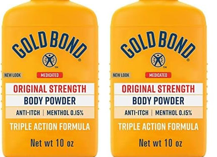 Gold Bond Medicated Original Strength Body Powder, Absorbs & Cools, Anti Chafing, Talc-Free, 10 Ounce (Pack Of 2)