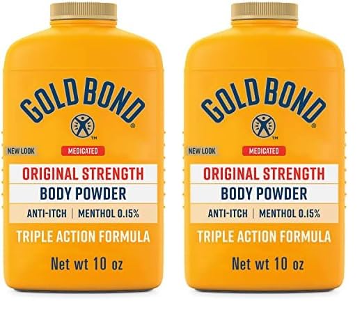 Gold Bond Medicated Original Strength Body Powder, Absorbs & Cools, Anti Chafing, Talc-Free, 10 Ounce (Pack Of 2)