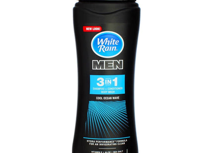 White Rain for Men 3 in 1,  Shampoo, Conditioner, Body Wash, Cool Ocean Wave, 16.9 Ounce (Pack Of 6)