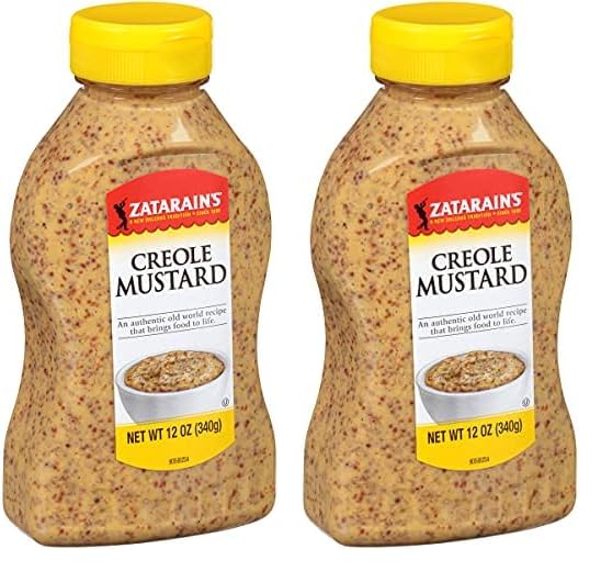 Zatarain's No Artificial Flavors Kosher Creole Mustard, Authentic Flavor, Marinades, And Dressings, Bottle, 12 Ounce (Pack Of 2)