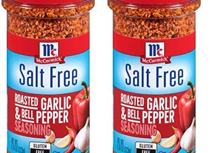 McCormick Salt Free Roasted Garlic & Bell Pepper Seasoning, Mixed Spic, Gluten Free, 4.34 Ounce (Pack Of 2)