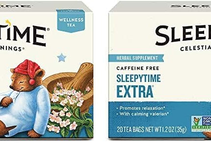 Celestial Seasonings Sleepytime Extra Well Tea, Caffeine Free Herbal Tea Bags, 20 Count (Pack Of 2)