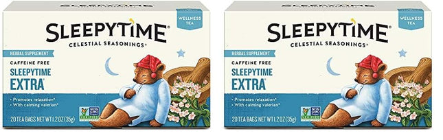 Celestial Seasonings Sleepytime Extra Well Tea, Caffeine Free Herbal Tea Bags, 20 Count (Pack Of 2)