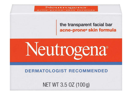 Neutrogena Glycerin Facial Cleansing Bar, for Acne-Prone Skin Formula Soap, 3.5 Ounce (Pack Of 6)