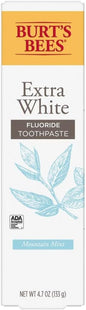 Burt`s Bees Extra White Toothpaste, Fluoride Toothpaste, Natural Flavor, Mountain Mint, 4.7 oz (Pack Of 3)