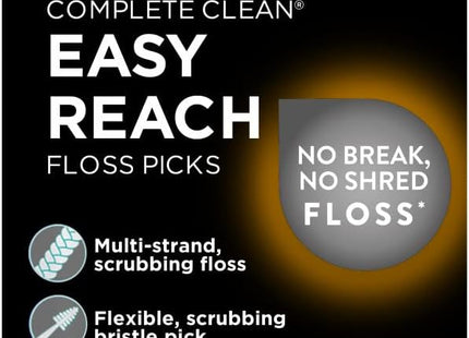 DenTek Complete Clean Easy Reach Floss Picks No Break & No Shred Floss 75 Count (Pack Of 12)