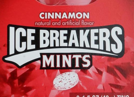 Ice Breakers cinnamon flavor crystals, Sugar Free, Fresh Breath, Mints Tin, 1.5 Ounce (Pack Of 2)