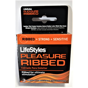 Lifestyles Ultra Ribbed Lubricated Latex, Birth Control, Grab Varieties & Flavors, Condoms 3 Count (Pack Of 6)