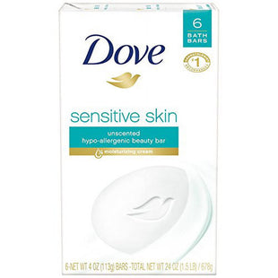 Dove Bath Beauty Moisturizing Bars, Gentle Cleanser for Softer And Sensitive Skin, Fragrance-Free, 3.75 Oz 6 Count Each (Pack Of 1)