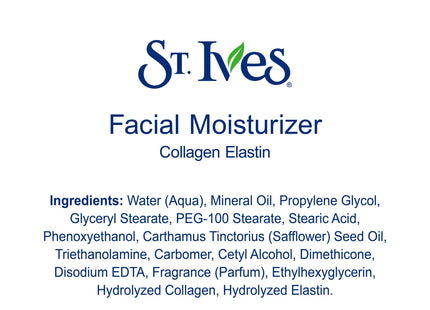 St. Ives Collagen Elastin Face Moisturizer for Dry Skin, Paraben free, Non Comedogenic, 10 Ounce (Pack Of 4)