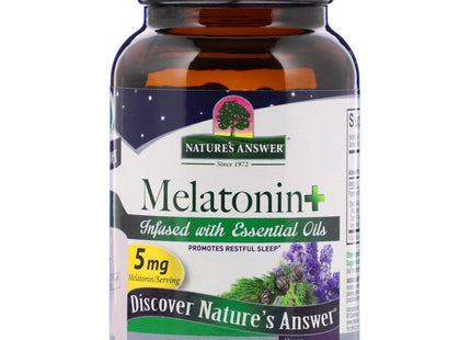 Nature’s Answer Melatonin Promotes Restful Sleep, Melatonin + Essential Oils Lavender  5mg 60-Capsules (Pack Of 4)