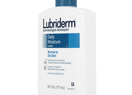 Lubriderm Daily Moisture, Hydrating Body Lotion, for Normal to Dry Skin, with Pro-VitaminB5, 6 Fl Oz (Pack Of 6)