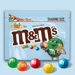 M&Ms Crunchy Cookie, Milk Chocolate Candy, Colorful Candy Shell, Sharing Size Resealable Bag, 7.4 Ounce (Pack Of 2)