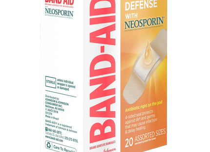 Band-Aid Brand Bandages with Neosporin Antibiotic Assorted Sizes 20 Count (Pack Of 1)