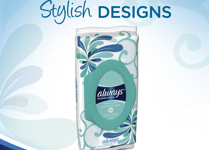 Always Feminine Wipes Fresh and Clean Scent, Soft Pack, 32 Count (Pack Of 1)