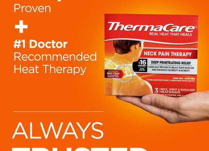 ThermaCare Neck, Shoulder, Wrist, Pain Relief Therapy Patches, Heat Wrap, 3 Count (Pack Of 7)