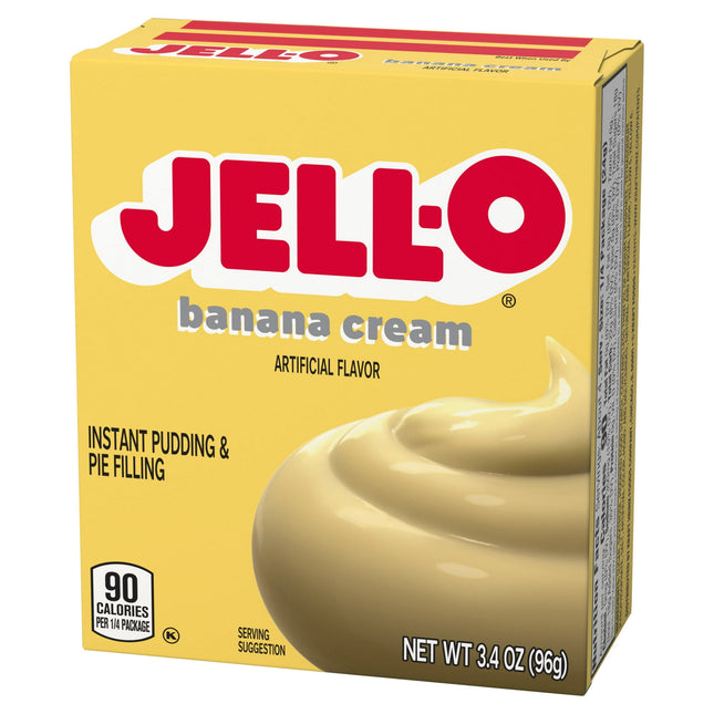 Jell-O Banana Cream, Artificial Flavored, Instant Pudding Mix & Pie Filling, No Artificial Sweeteners, 3.4 Ounce (Pack Of 1)