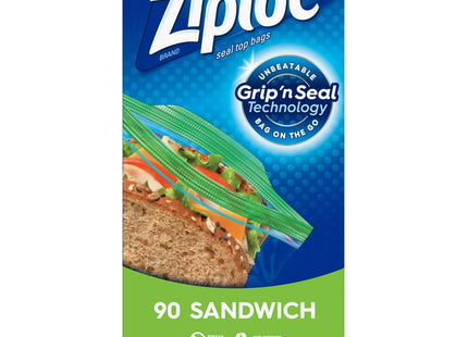 Ziploc Brand Storage Snack Bags, with Grip ’n Seal Technology, 90 count (Pack Of 1)