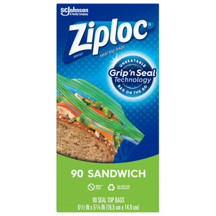 Ziploc Brand Storage Snack Bags, with Grip ’n Seal Technology, 90 count (Pack Of 1)