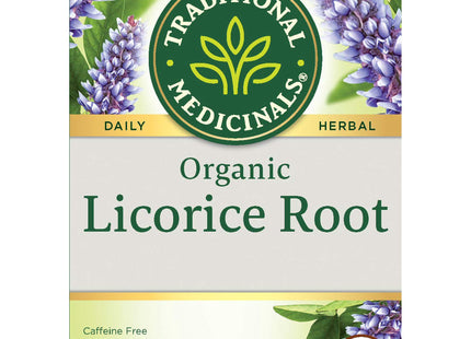 Traditional Medicinals Organic Licorice Root, Caffeine Free, Herbal Tea, 16 Count (Pack Of 24)