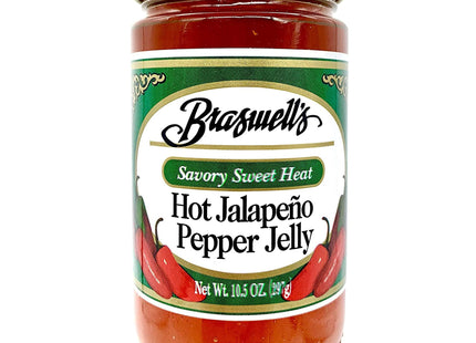 Braswell's Savory Sweet Heat, All Natural, Hot Jalapeno Pepper Jelly, No cholesterol, 10.5 Ounce (Pack Of 4)