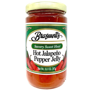 Braswell's Savory Sweet Heat, All Natural, Hot Jalapeno Pepper Jelly, No cholesterol, 10.5 Ounce (Pack Of 4)