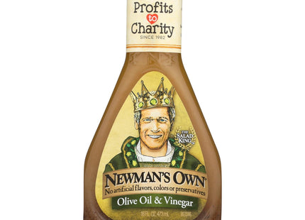 Newman's Own Olive Oil & Vinegar Salad Dressing, No Artificial Flavors And Preservatives, 16 Ounce (Pack Of 12)