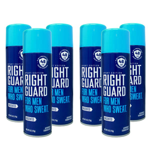 Right Guard Sport Antiperspirant Deodorant, 3D Odor Defense, Aerosol Spray, Unscented 6 Ounce (Pack Of 6)