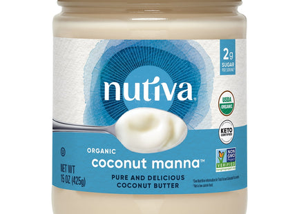 Nutiva Organic Coconut Manna Pur̩ed Coconut Butter, Creamy Spread for Smoothies, Gluten-Free, 15 Ounce (Pack Of 1)