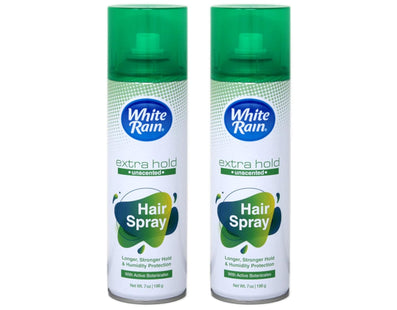 White Rain Hairspray Unscented, Extra Hold, Aerosol, Hair Spray 7 Ounce (Pack Of 2)