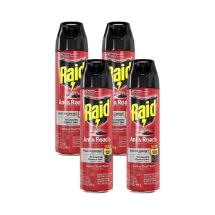 Raid Ant & Roach Killer Defense System, Outdoor, Aerosol, Fresh Scent 17.5 Ounce (Pack Of 4)