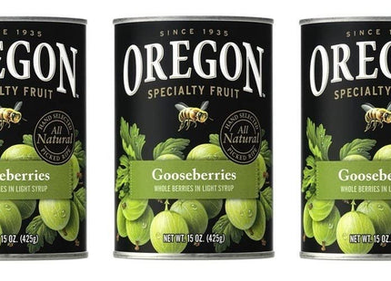 Oregon Fruit Whole berries In Light Syrup, Canned Fruits Product, Gooseberries, 15 Ounces (Pack Of 8)