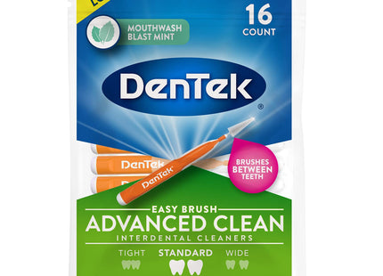 DenTek Easy Brush Interdental Oral Cleaners, Standard, Fresh Mint, 16 Count, (Pack Of 1)