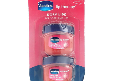 Vaseline Lip Therapy Rosy Lips Lip Treatment Balm Ointment Tinted Pink 0.25 Ounce Jar (Pack Of 9)