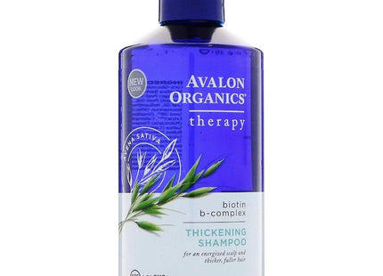 Avalon Organics Therapy Biotin B-Complex Thickening Shampoo, Fuller-Looking Hair, 14 Fluid Ounces (Pack Of 12)