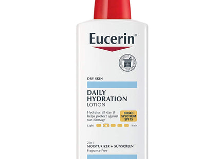 Eucerin Hydration Broad Spectrum, SPF 15, Daily Protection Moisturizing Body Lotion, 16.9 Fl Oz (Pack Of 1)